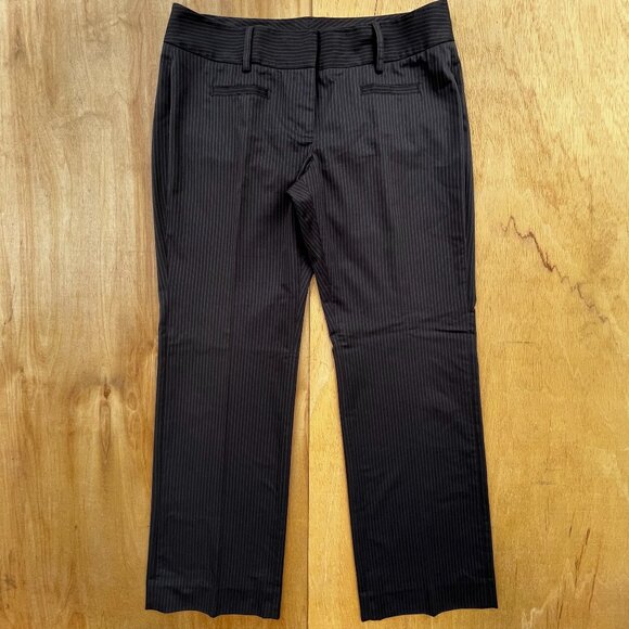 CABI WORK IT PINSTRIPE TROUSERS WOMEN’S sz 16 Wide Leg High Rise Black NWOT - Picture 1 of 12